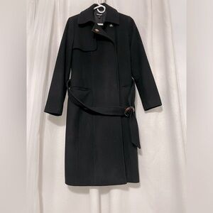 Express women Black Belted Wool Blend Coat size S